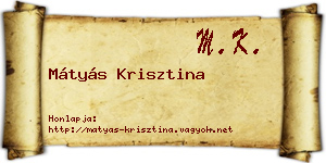 Mátyás Krisztina névjegykártya